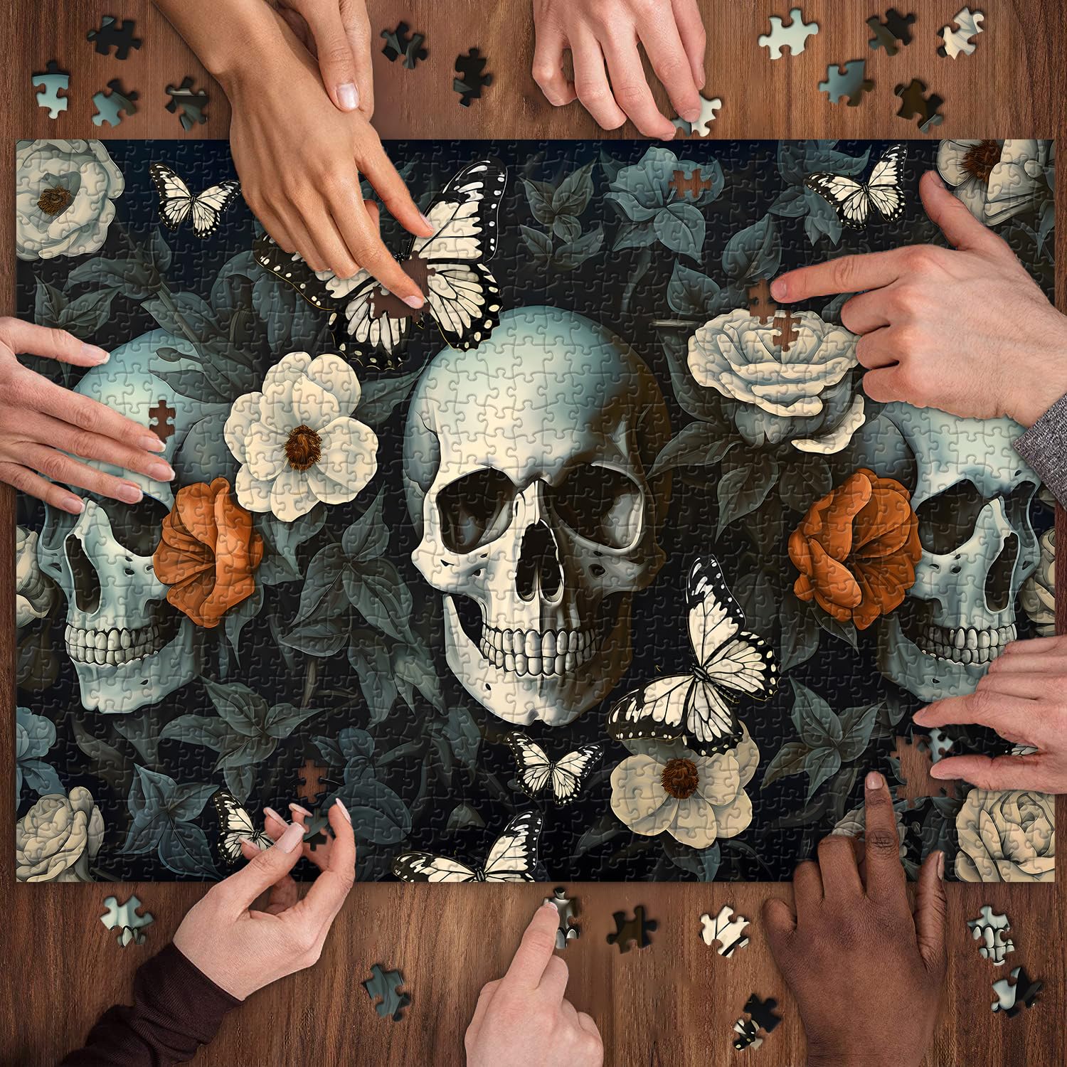 Floral Skull Jigsaw Puzzle 1000 Pieces