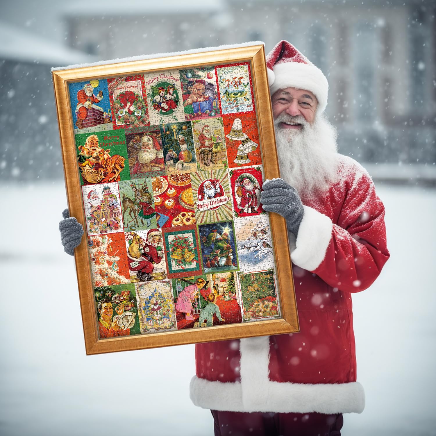 Bboldin® Christmas Vintage Poster Jigsaw Puzzle 1000 Pieces