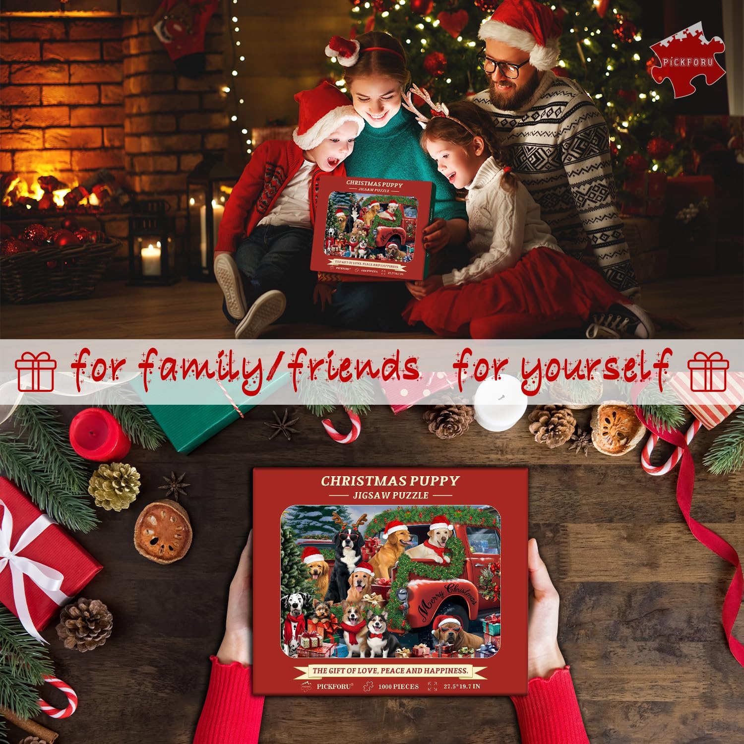 Christmas Puppy Jigsaw Puzzles 1000 Pieces