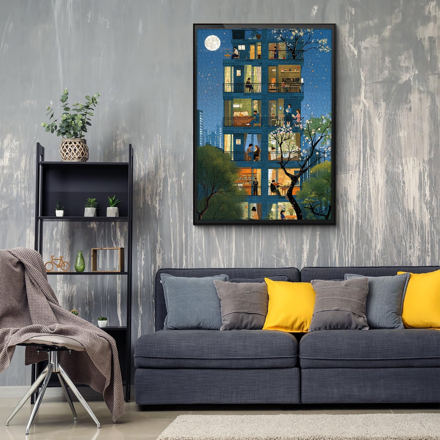 Nightlife In The Building Jigsaw Puzzle 1000 Pieces