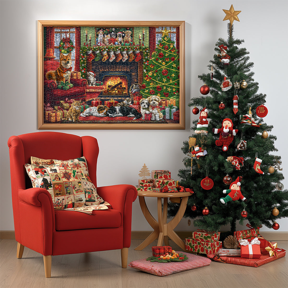 Accogliente puzzle di calendario dell'avvento natalizio 1000 pezzi
