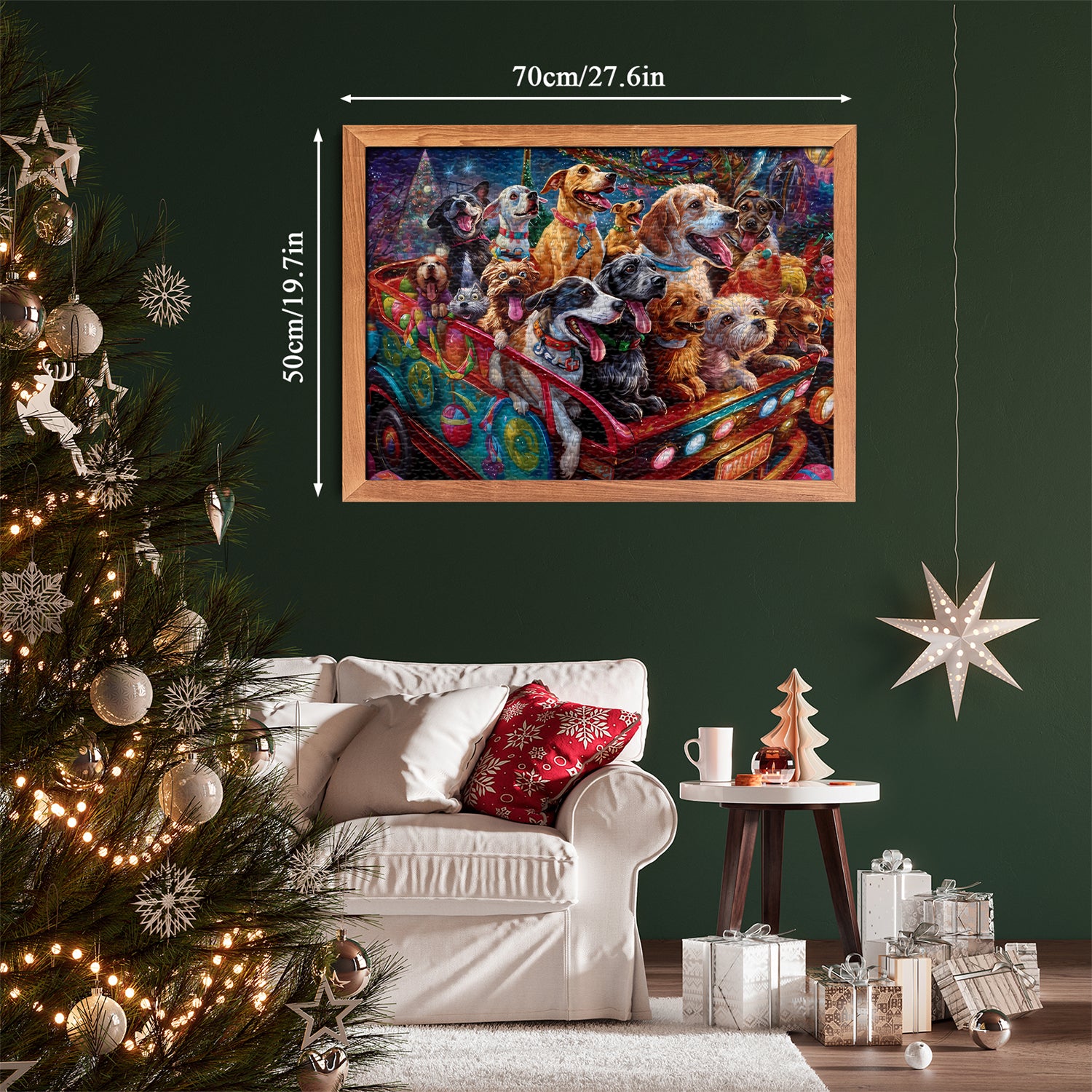 BBOLDIN® Weihnachten Vergnügungspark Hund Jigsaw Puzzle 1000 Stücke