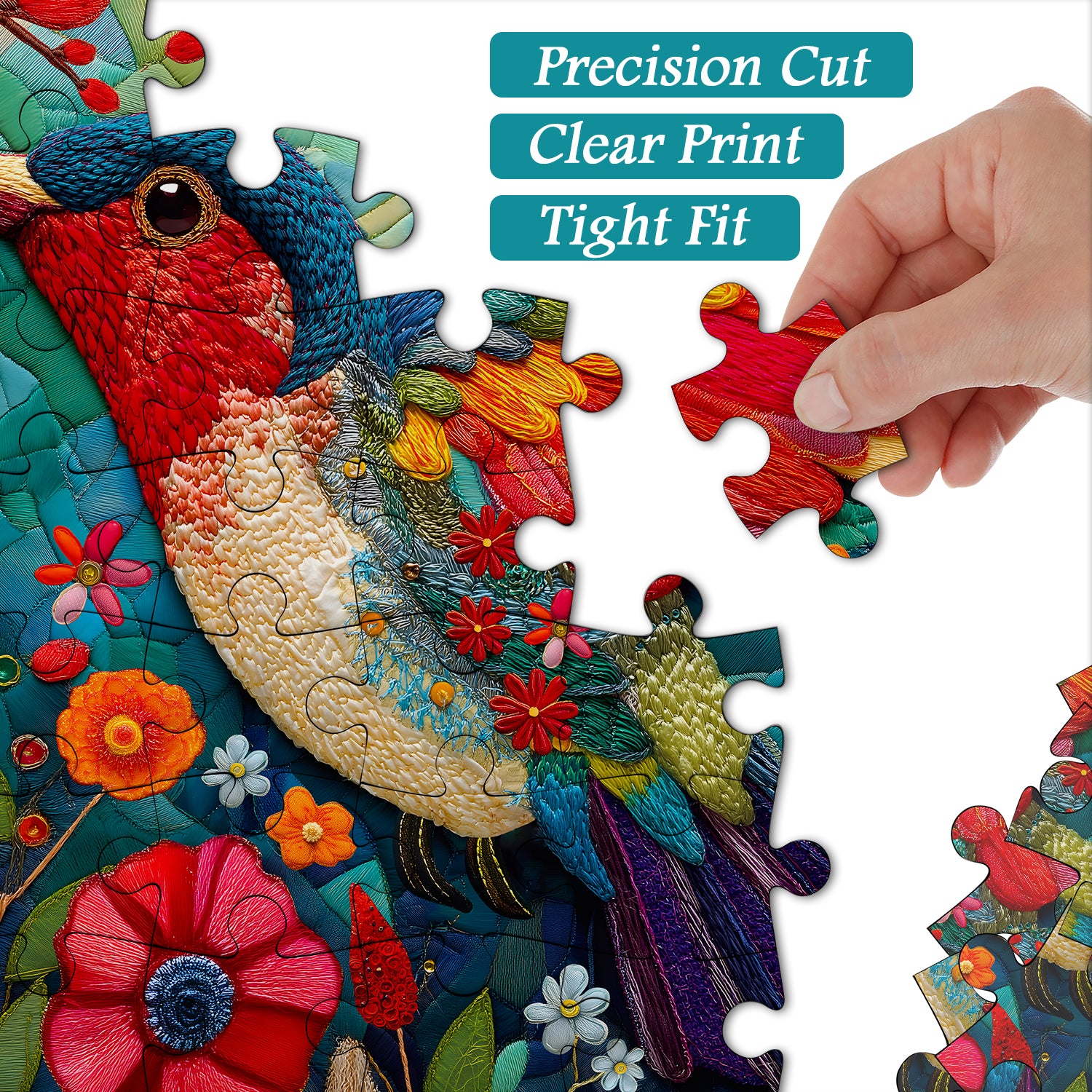 Patchwork Hummingbird Jigsaw Puzzle 1000 Pieces