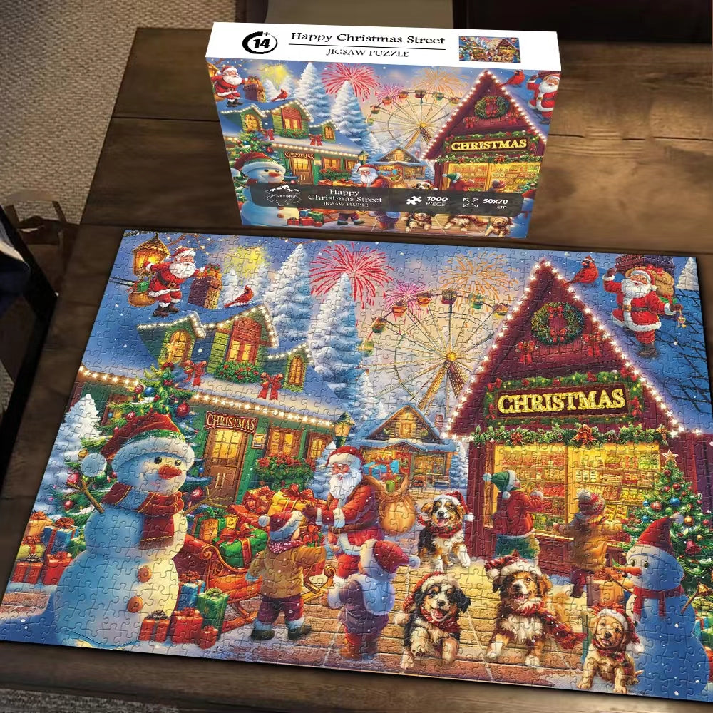 Happy Christmas Street Jigsaw Puzzles 1000 Pieces