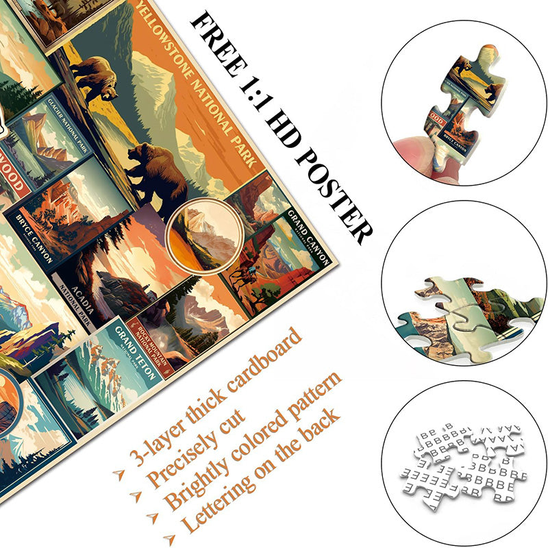 BBOLDIN® Vintage National Parks Puzzle 1000 Stücke