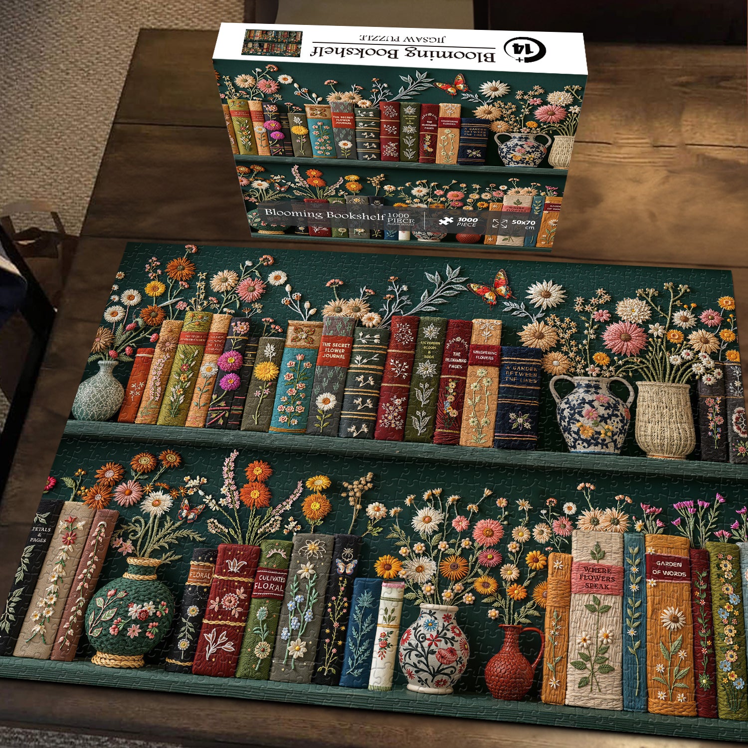 Blooming Bookshelf Jigsaw Puzzle 1000 Pieces