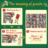Frohe Weihnachten Katzen Adventskalender Puzzle 1000 Stücke