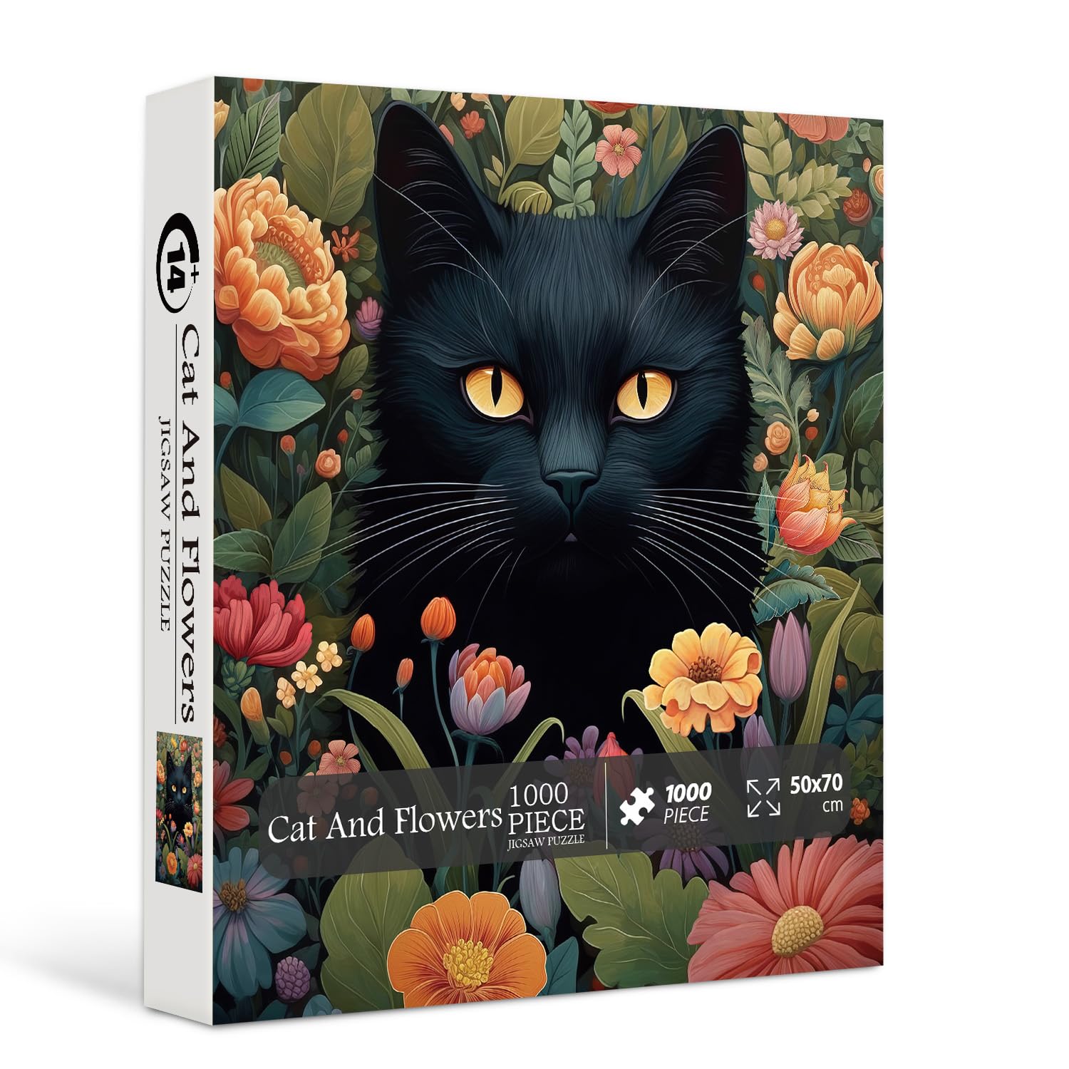 Cat And Flowers Jigsaw Puzzles 1000 Pieces