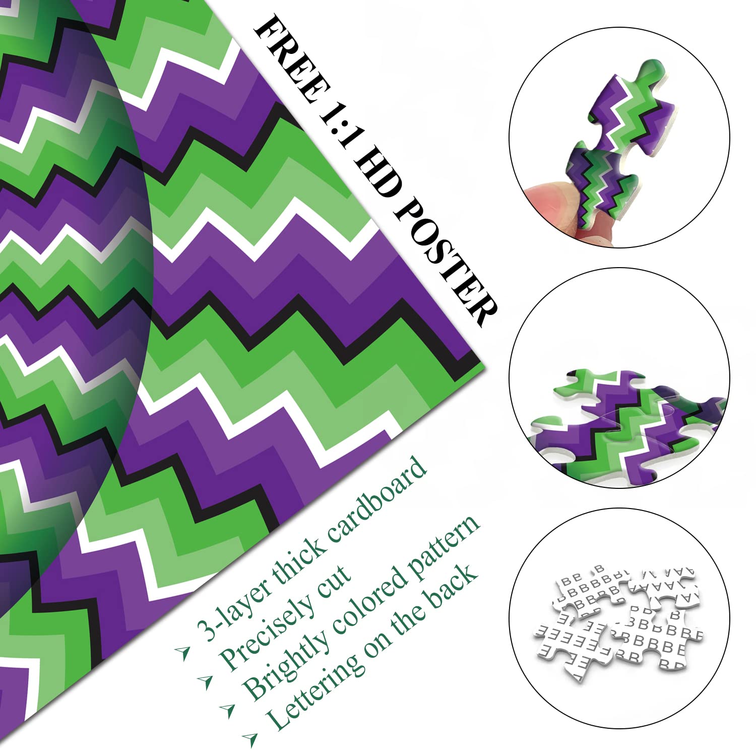 Bboldin® 3D Rotating Ripple Jigsaw Puzzles 1000 Pieces