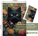 Cat And Flowers Jigsaw Puzzles 1000 Pieces