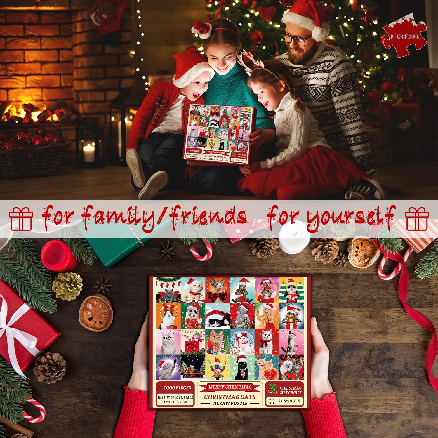 Bboldin® Christmas Cat Jigsaw Puzzles 1000 Pieces