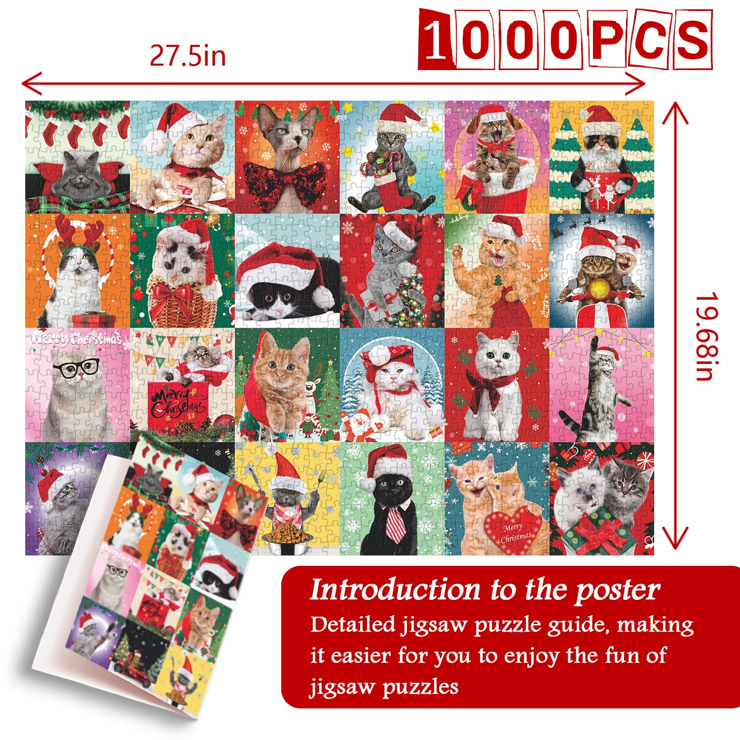 Bboldin® Christmas Cat Jigsaw Puzzles 1000 Pieces