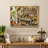 Courtyard Floral Cottage Jigsaw Puzzle 1000 Pieces