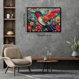 Rompecabezas de flores y colibrí