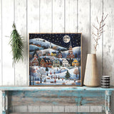 Moonlit Winter Town Jigsaw Puzzle 1000 Pieces