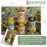 Floral Teacup Garden Jigsaw Puzzle 1000 Pieces