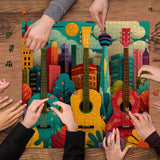 Guitar & City Jigsaw Puzzle 1000 Pieces