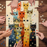 Color Cat Jenga Jigsaw Puzzle 1000 Pieces