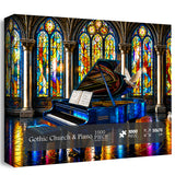 Gothic Church & Piano Jigsaw Puzzle 1000 Pieces