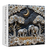 Moonlight Elephants Jigsaw Puzzle 1000 Pieces