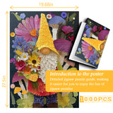 Flowers and Gnome Jigsaw Puzzle 1000 Pieces