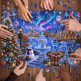 Ice Crystal Christmas Village Jigsaw Puzzle 1000 Pieces
