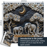 Moonlight Elephants Jigsaw Puzzle 1000 Pieces