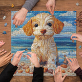 Fabric Puppy Jigsaw Puzzle 1000 Pieces
