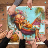 Grandma's Beach Nap Jigsaw Puzzle 1000 Pieces