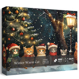 Winter Warm Cat Jigsaw Puzzle 1000 Pieces