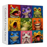 Colorful Frog Faces Jigsaw Puzzle 1000 Pieces