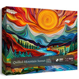 Quilled Mountain Sunset Jigsaw Puzzle 1000 Pieces