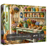 Courtyard Floral Cottage Jigsaw Puzzle 1000 Pieces