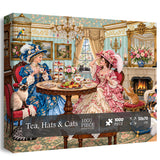Tea, Hats & Cats Jigsaw Puzzle 1000 Pieces