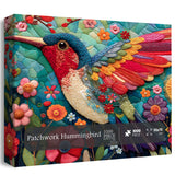 Rompecabezas de flores y colibrí