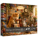 Sewing Cat Cottage Jigsaw Puzzle 1000 Pieces