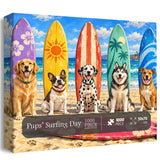 Pups' Surfing Day Jigsaw Puzzle 1000 Pieces