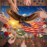 Eagle & Old Glory Jigsaw Puzzle 1000 Pieces