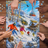 Mountain Snow Play Jigsaw Puzzle 1000 Pieces
