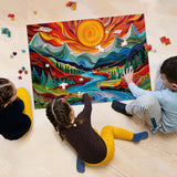 Quilled Mountain Sunset Jigsaw Puzzle 1000 Pieces