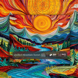 Quilled Mountain Sunset Jigsaw Puzzle 1000 Pieces