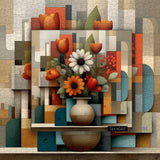 Geometric Floral Rhythm Jigsaw Puzzle 1000 Pieces