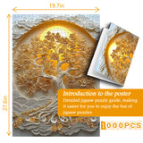 Golden Paper Tree Jigsaw Puzzle 1000 Pieces