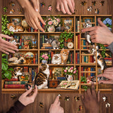 Cat Bookshelf Jigsaw Puzzle 1000 Pieces