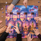 World Landmark Bottles Jigsaw Puzzle 1000 Pieces