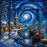 Starry Snow Harbor Jigsaw Puzzle 1000 Pieces