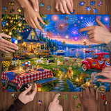 Lakeside Fireworks Night Jigsaw Puzzle 1000 Pieces