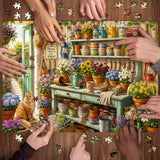 Courtyard Floral Cottage Jigsaw Puzzle 1000 Pieces