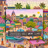 Sunny Flower Harbor Market Jigsaw Puzzle 1000 Pieces