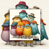 Funny Hat Birds Jigsaw Puzzle 1000 Pieces